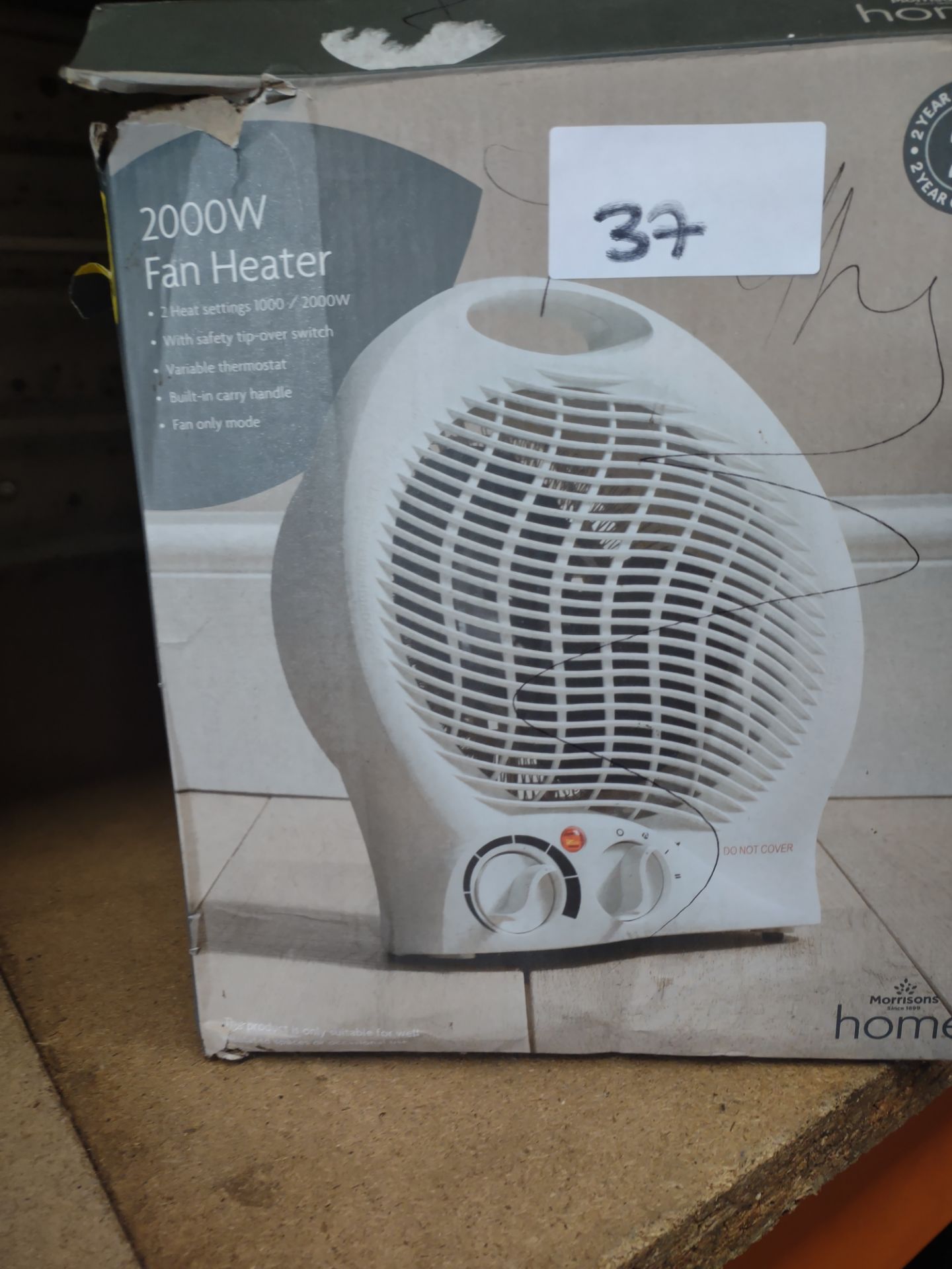 Home 2000W Fan Heater. RRP £25 - Grade U