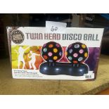 Global Gizmos Twin Head Disco Ball. RRP £30 - Grade U