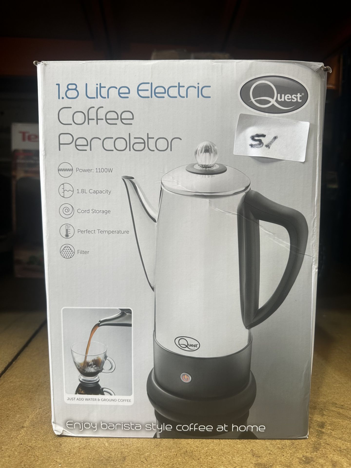 Quest 1.8L Electric Coffee Percolator. RRP £30 - Grade U