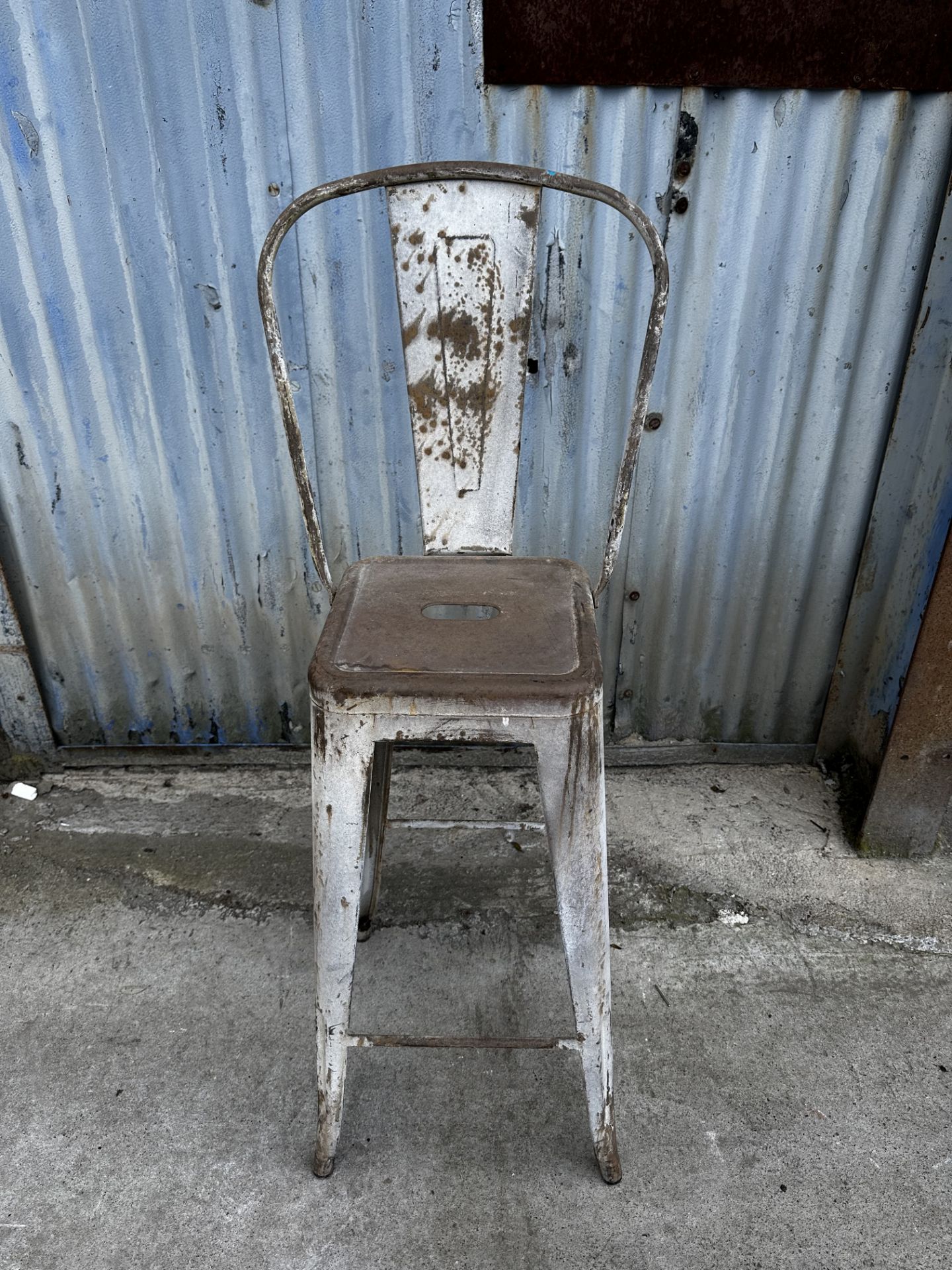 Single Metal High Bar Chair, Shabby Retro Condition Sourced From Luxury House Clearance