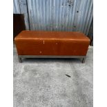 Vintage Look Leather Foot Stool 113*44*44cm Sourced From Luxury House Clearance