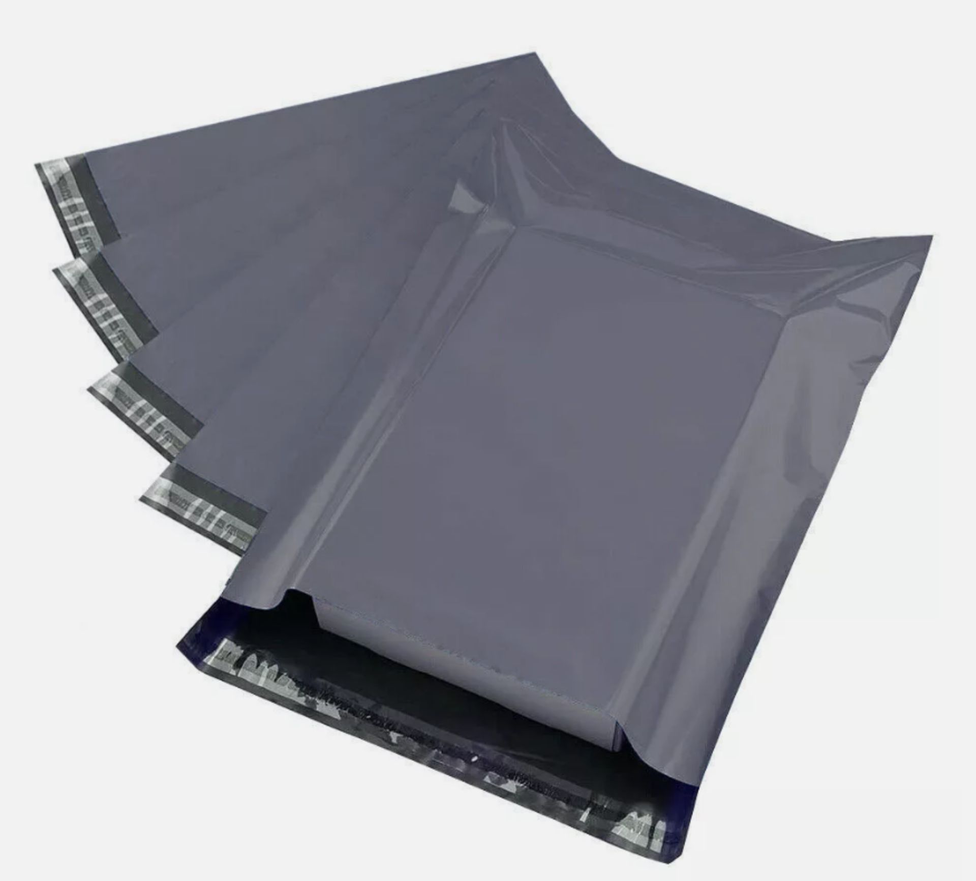 20 Packs of 100 Grey Mailing Bags (2000 Bags Total - Mix of Sizes). RRP £200 - Grade A
