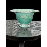 Vintage Green Art Glass Urn