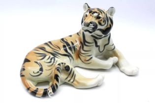 Beautiful Vintage Large Lomonosov Porcelain Lying Tiger