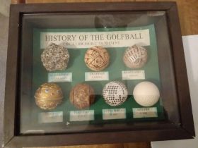 Glass Cased History of The Golf Ball Hanging Plaque