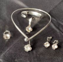 Vintage Elegant Swedish Alton Sterling Silver Jewellery Set With Valuation