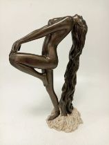 Vintage 1979 Bronze Effect Klara Sever Austin Sculpture 'Sultry Awakening'