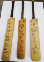 Signed Mini Cricket Bats - Australia, Pakistan, West Indies 1957 With Valuation