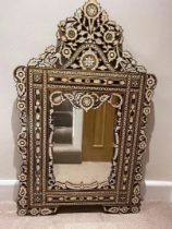 Lovely Syrian Vintage Bone & Mother of Pearl Inlaid Wall Mirror With Valuation