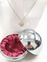 Sphere of Life Sterling Silver Gold Plated Necklace With Sphere Display Case