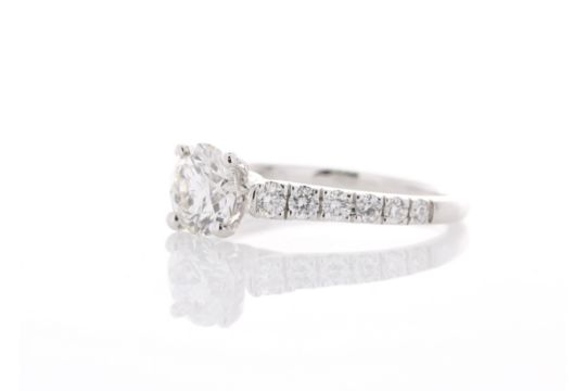 18ct White Gold Single Stone Prong Set With Stone Set Shoulders Diamond Ring (1.07) 1.47 Carats - Image 2 of 5