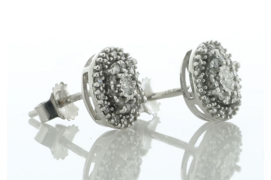 14ct White Gold Diamond Cluster Stud Earring 0.25 Carats - Image 3 of 5