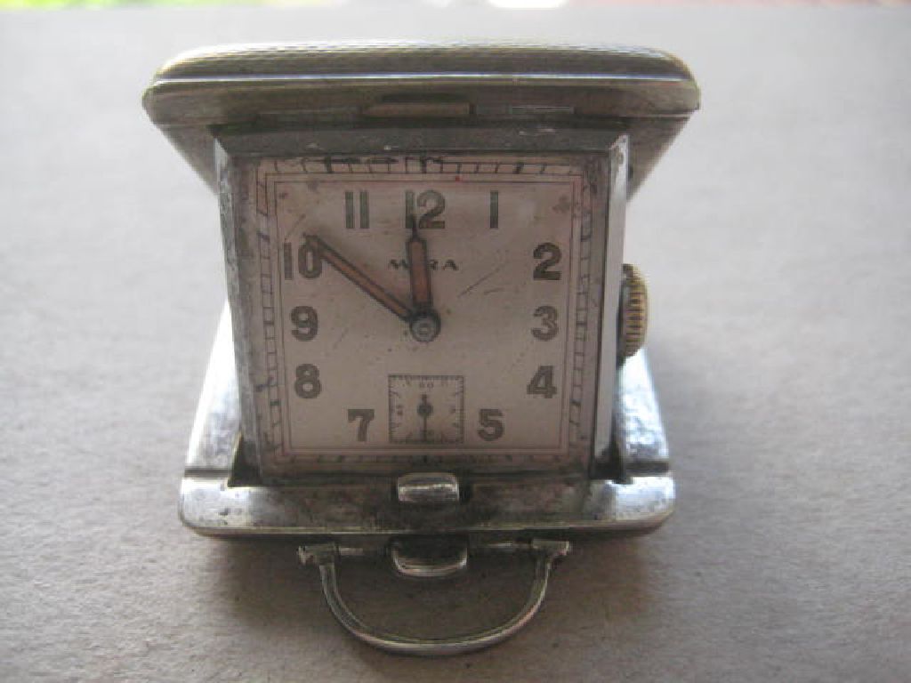 Vintage Mira EPNS Miniature Travelling Clock - Image 6 of 7