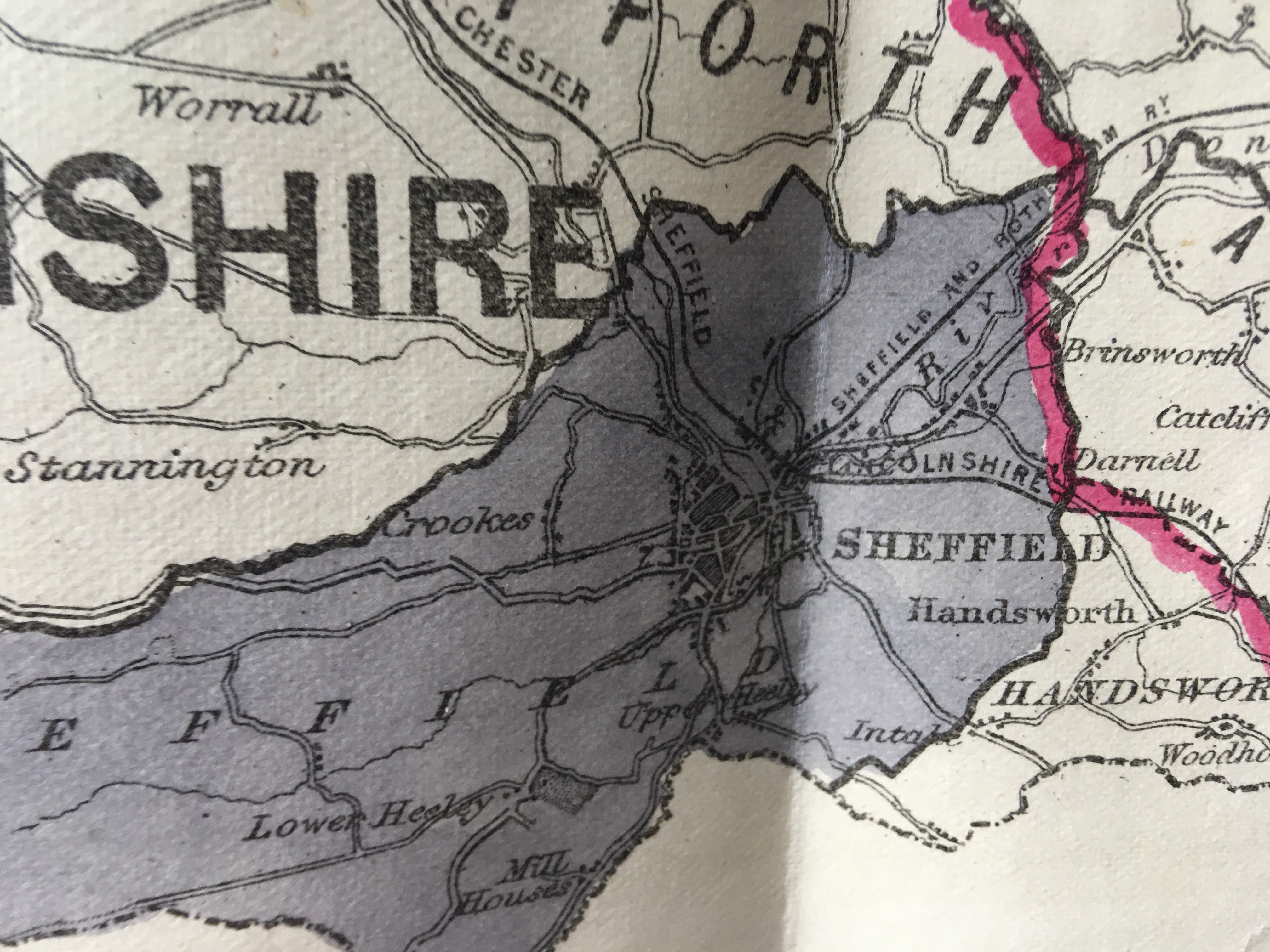 Antique 139 Years-Old Scarce Map South West Riding Yorkshire 1885 Boundary Changes. - Image 8 of 9