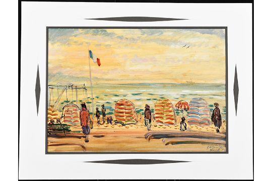 Original Oil By Garabed Momdjian (1922 - 2006) "Biarritz 1954" - Image 1 of 7