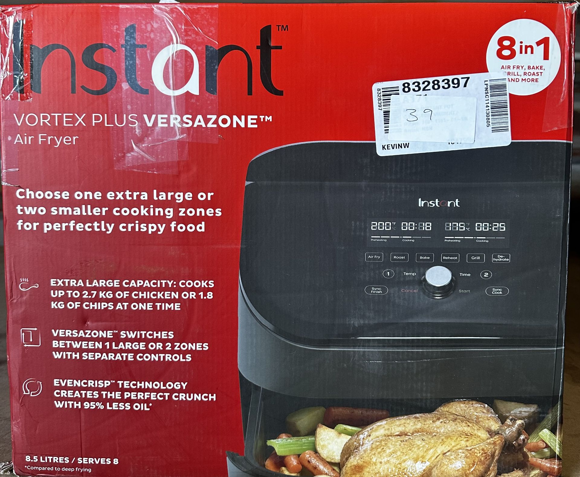 Instant Vortex Plus 8In1 Air Fryer. RRP £120 - Grade U