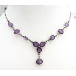 Sterling Silver Amethyst Gemstone Necklace New With Gift Box