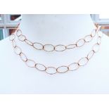 Rose Gold Sterling Silver 36 inch Necklace New With Gift Pouch