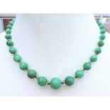 Vintage Amazonite Graduated Gemstone Beaded Necklace