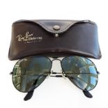 Vintage Ray-Ban Aviator Black Driving Sunglasses