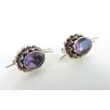 Artisan Sterling Silver Amethyst Gemstone Earrings