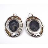 Vintage Charmian Harris Elephant Earrings Sterling Silver & Gold Details