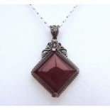 Suarti Sterling Silver Red Carnelian Necklace