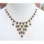 Sterling Silver Smokey Quartz Necklace New With Gift Box