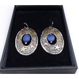 Vintage Charmian Harris Starfish Earrings Sterling Silver & Gold Details