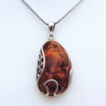 Artisan Sterling Silver Amber Necklace