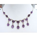 Sterling Silver Amethyst Necklace New With Gift Box