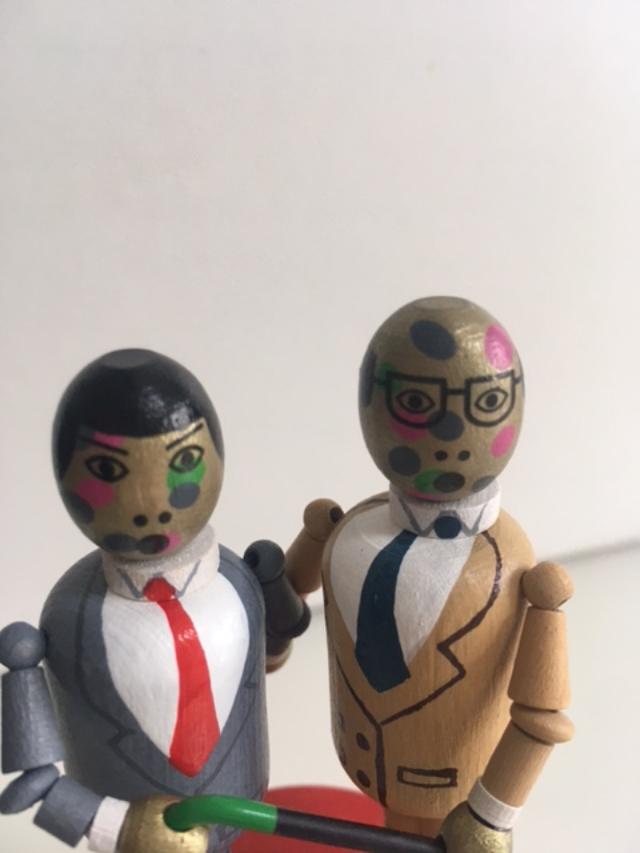 Gilbert & George (b.1943 & 42) Wooden Maquette, The Singing Sculpture, Limited Edition, 1969 - Image 5 of 9