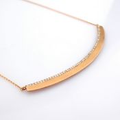 18K Rose Gold Necklace Detailed With Brilliant Diamonds