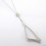 18K White Gold Necklace Detailed With Brilliant Diamonds