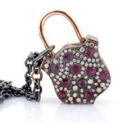 An Exquisite, Convertible Clasp Necklace Embellished With Gold, Colourful Stones and Diamonds On...