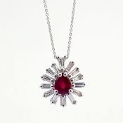 An Exquisite Necklace Detailed With Ruby and Brilliant Diamonds