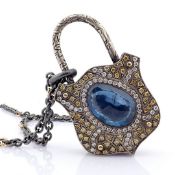 An Exquisite, Convertible Clasp Necklace Embellished With Gold, Colourful Stones, and Diamonds On...