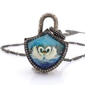 An Exquisite, Convertible Clasp Necklace Embellished With Gold, Topaz With Reversely Engraved Int...