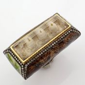 An Exquisite Handmade Ring, Detailed With Topaz and Featuring A Reverse-Engraved Intaglio With A...