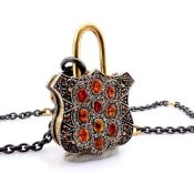 An Exquisite, Convertible Clasp Necklace Embellished With Gold, Colourful Stones and Diamonds On...