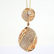 18K Rose Gold Necklace Detailed With Brilliant Diamonds