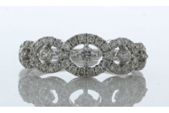 18ct White Gold Half Eternity Style Diamond Ring 0.57 Carats - Image 1 of 5