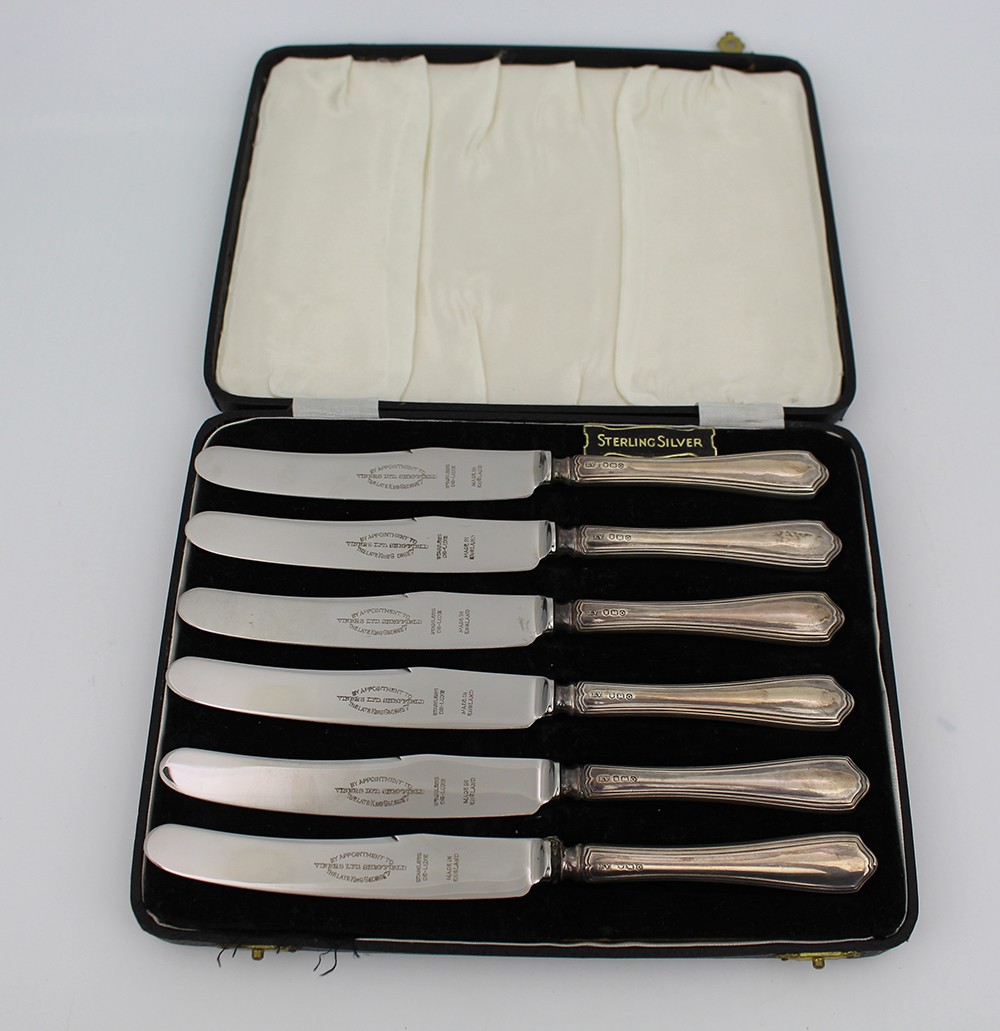 Cased Set of 6 Dessert Knives Sheffield 1931