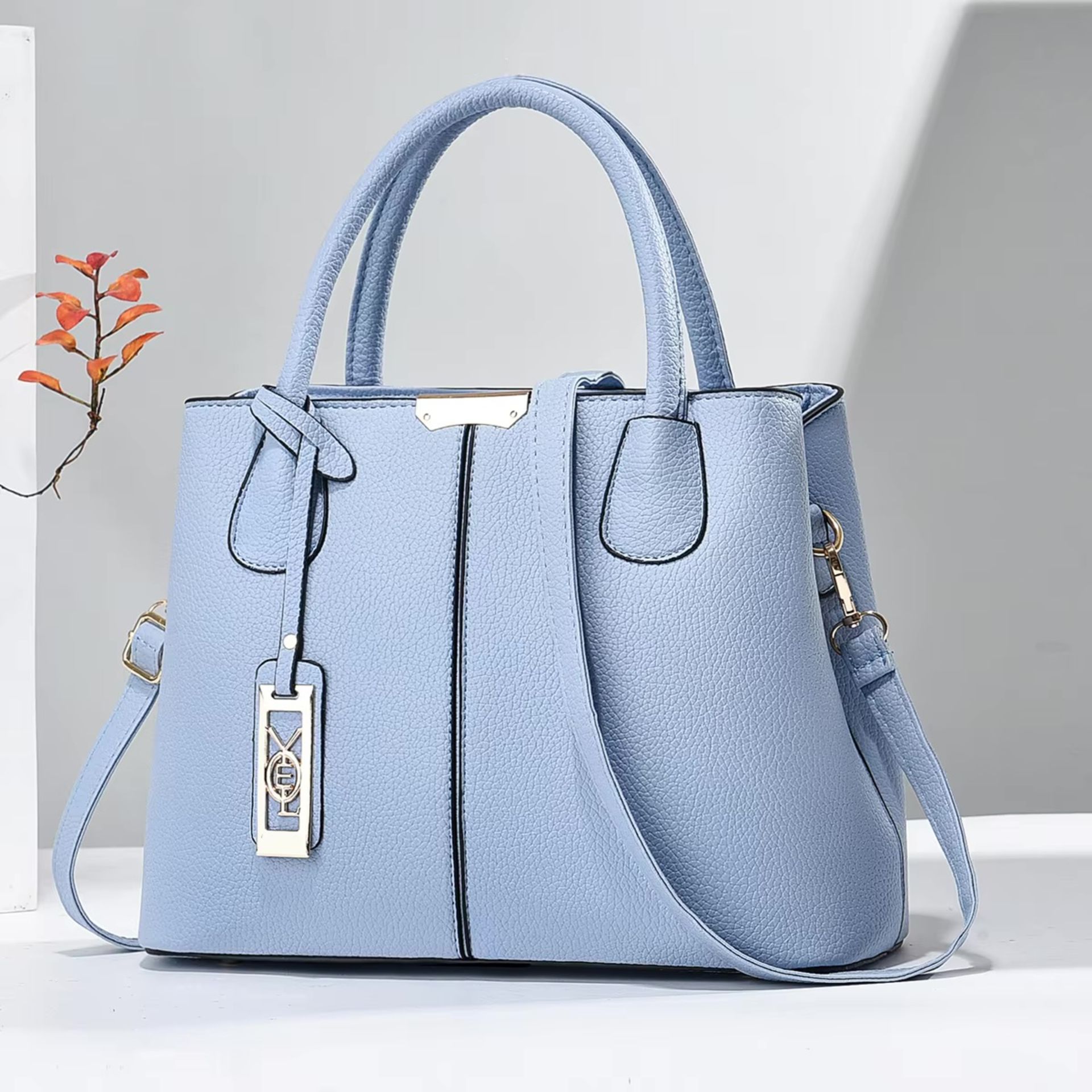 Fashion Faux Leather Tote Bag, Elegant Textured Large Capacity Shoulder Hand Bag For Ladies