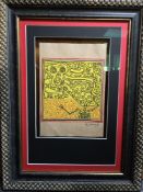 Keith Haring work on paper framed
