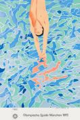 David Hockney (b1937-) Munich Olympic Games ‘High Dive’ Lithograph Poster, Signed, 1970