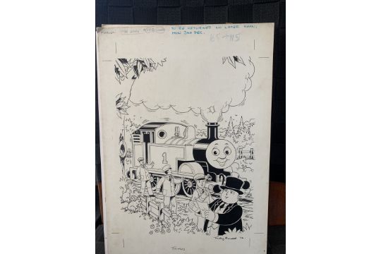 Thomas the Tank Engine & Friends ORIGINAL ARTWORK , signed by Timothy Marwood FULL PAGE CHRISTMAS...