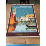 Six Vintage Travel Posters Venice, Cassandre's Train Blue Chemin De Fer De Wagons Lits , Algeria...