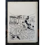 Thomas the Tank Engine & Friends ORIGINAL ARTWORK , signed by Timothy Marwood FULL PAGE CHRISTMAS...