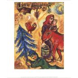 Two Marc Chagall prints. 'Red Donkey and Blue Fir-Tree' and 'The Gilly Flowers'